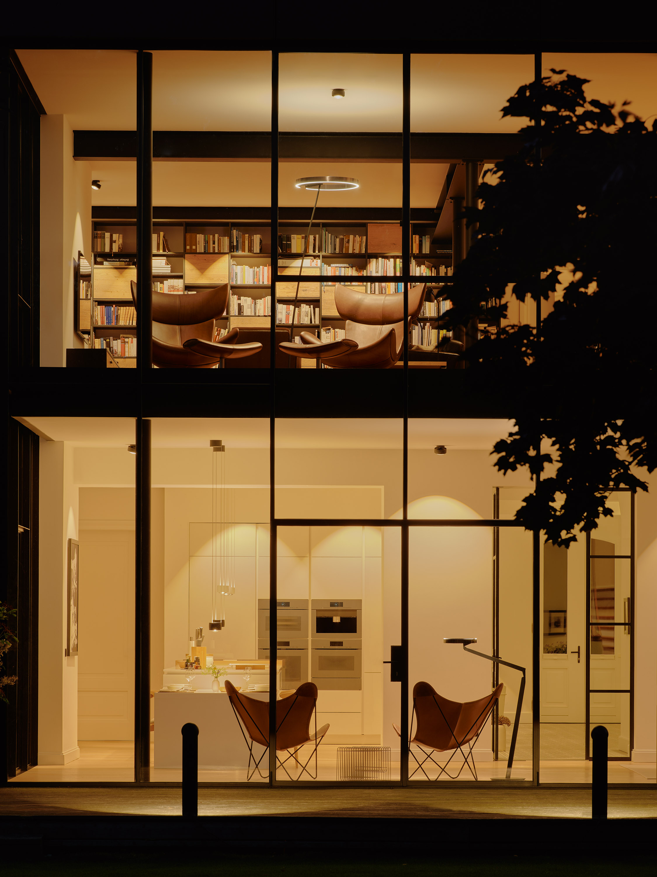 Landsitz Lüneburger Heide Außenfassade Glasanbau