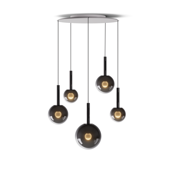 Luminaire in dark chrome