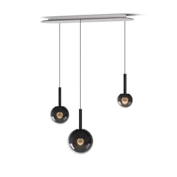 Luminaire in dark chrome