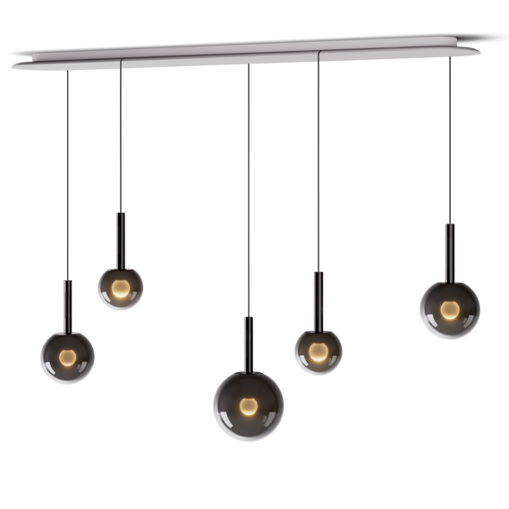 Luminaire in dark chrome