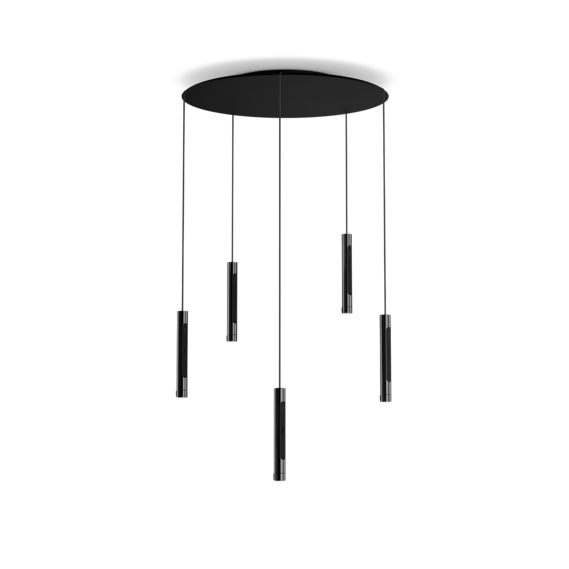 Luminaire in dark chrome