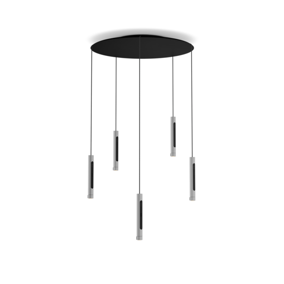 Luminaire in matt silver matt black