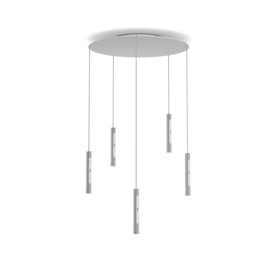 Luminaire in matt silver matt white