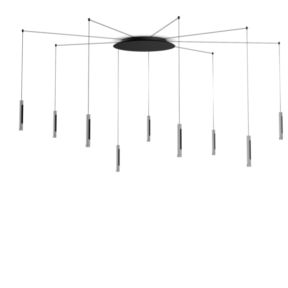 Luminaire in matt silver matt black