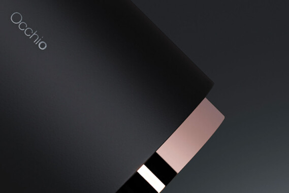 lui volto head in schwarz matt und zoom Objektiv in rose gold