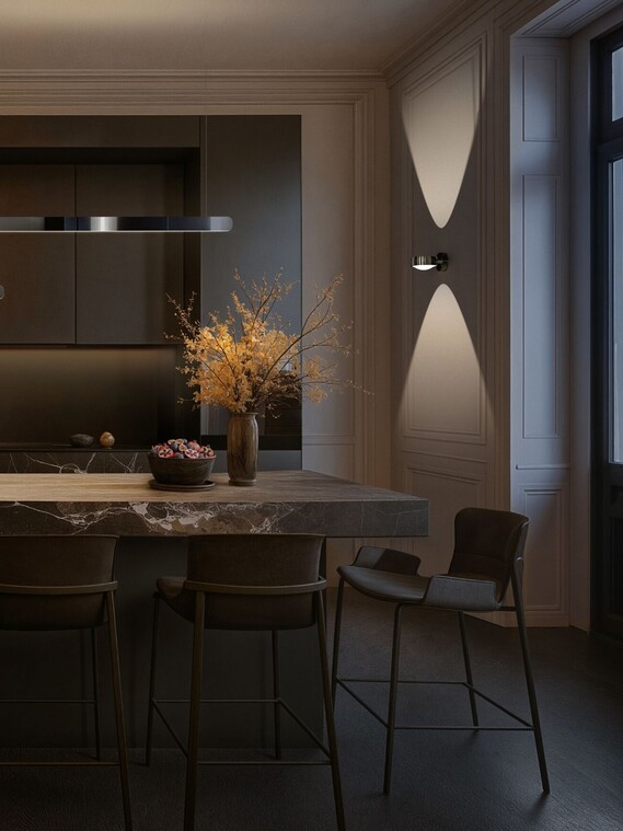 Occhio Mito volo Sento verticale dark chrome Küche