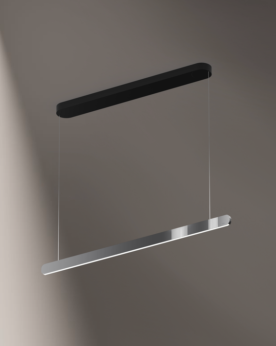 Occhio Mito volo sospeso pendant luminaire on gray backround