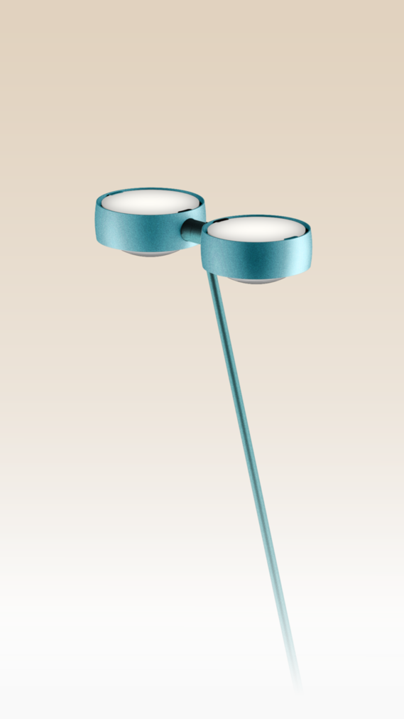 Occhio Sento terra floor luminaire on beige backround